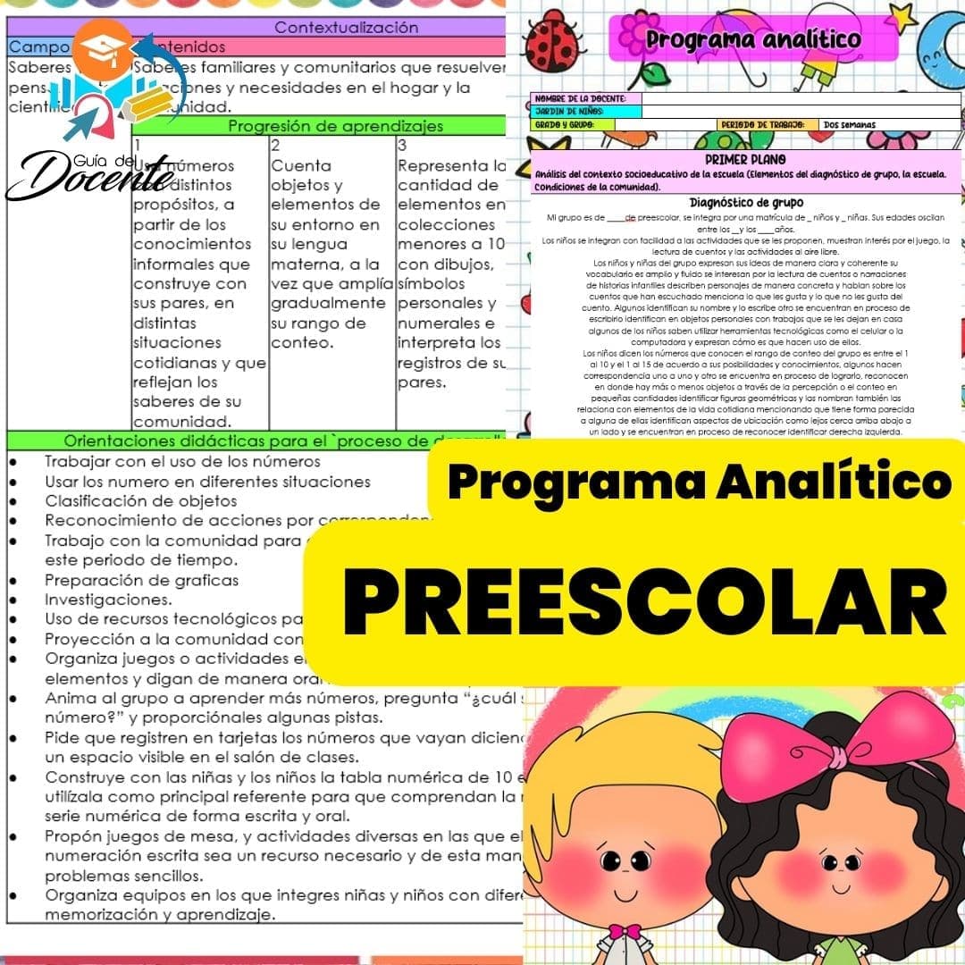 Programa Analítico Preescolar + Agenda escolar 2023