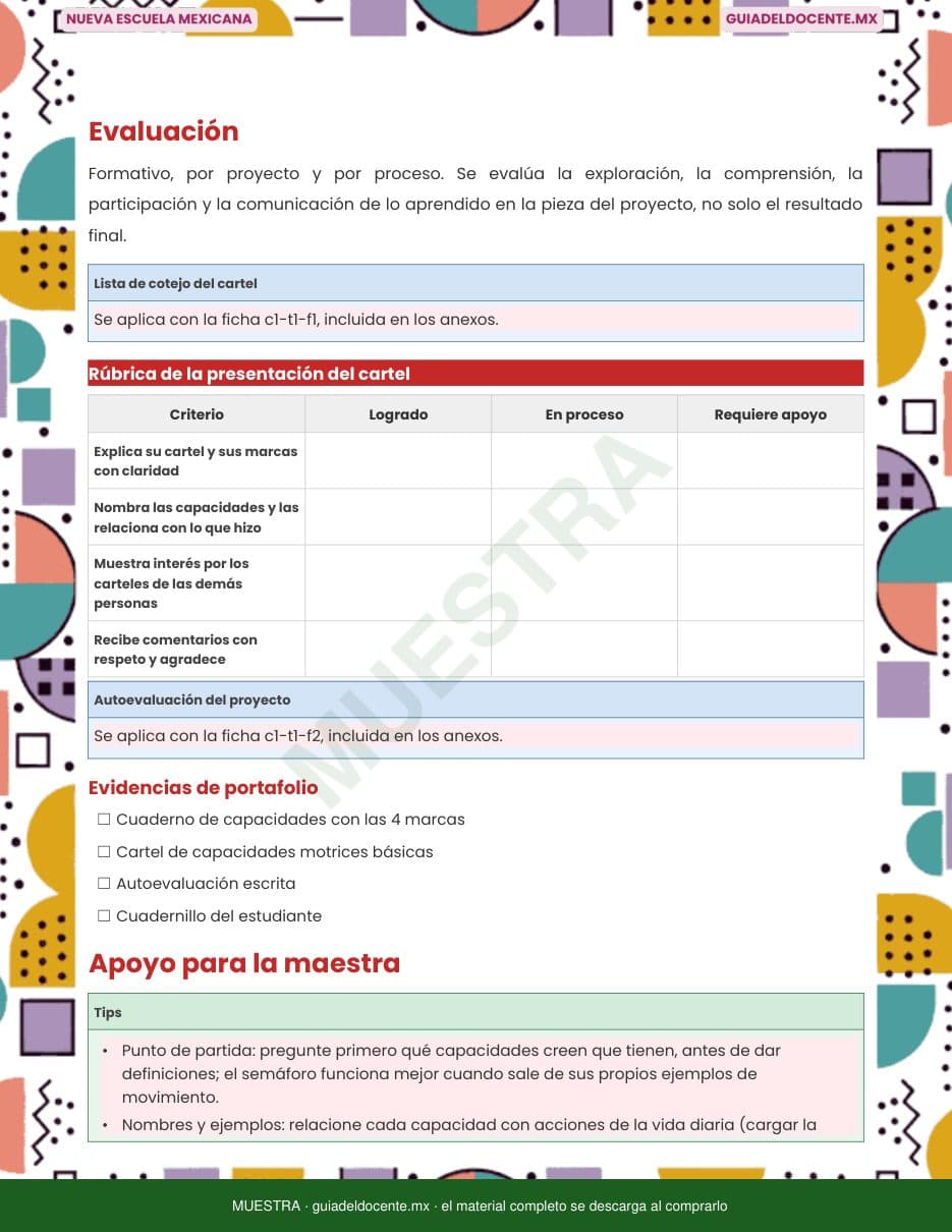 Una página de la guía docente que la acompaña