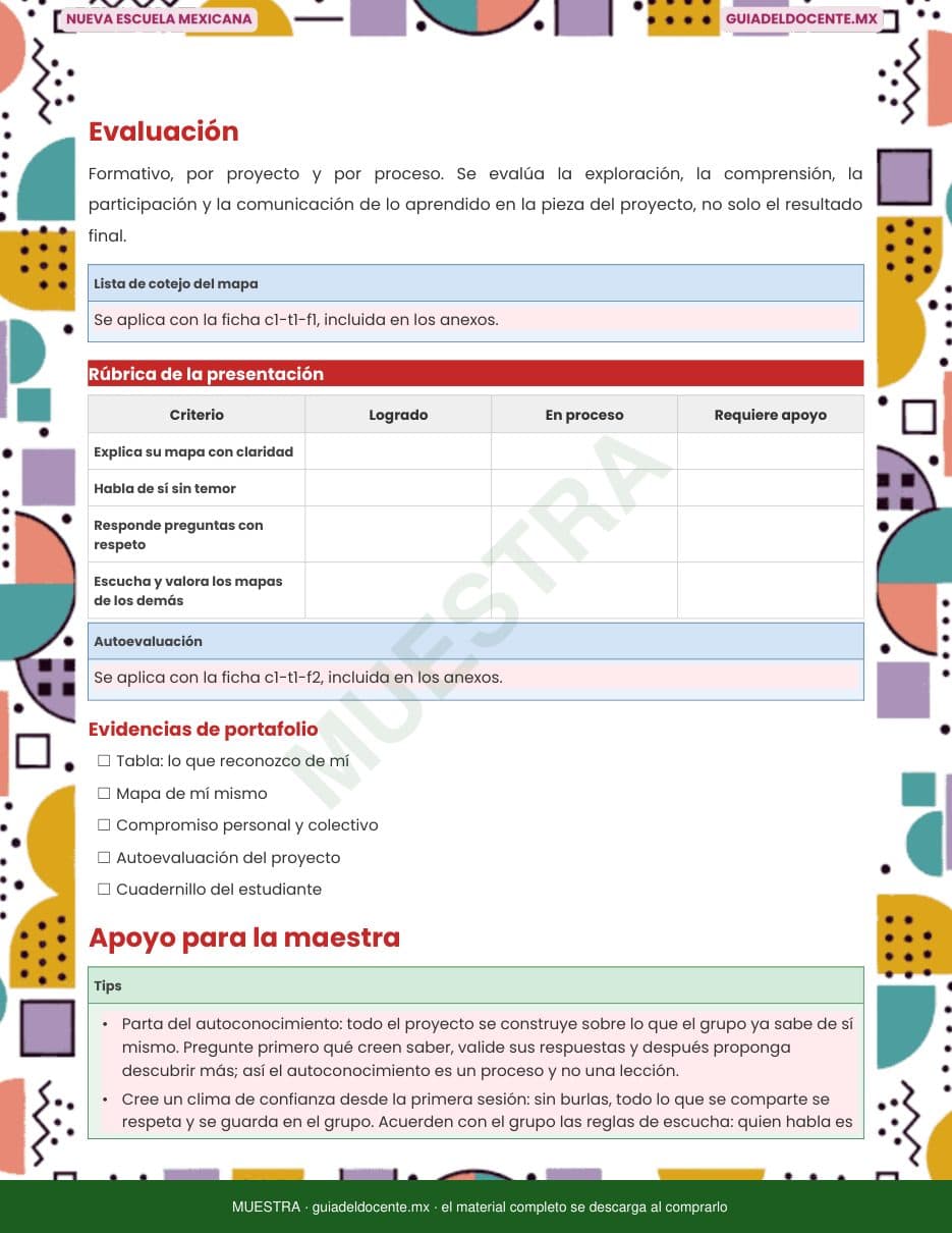 Una página de la guía docente que la acompaña
