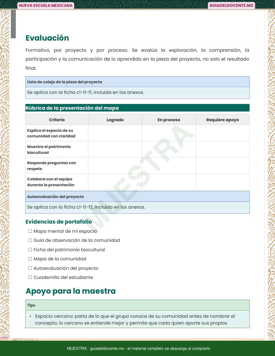 Una página de la guía docente que la acompaña
