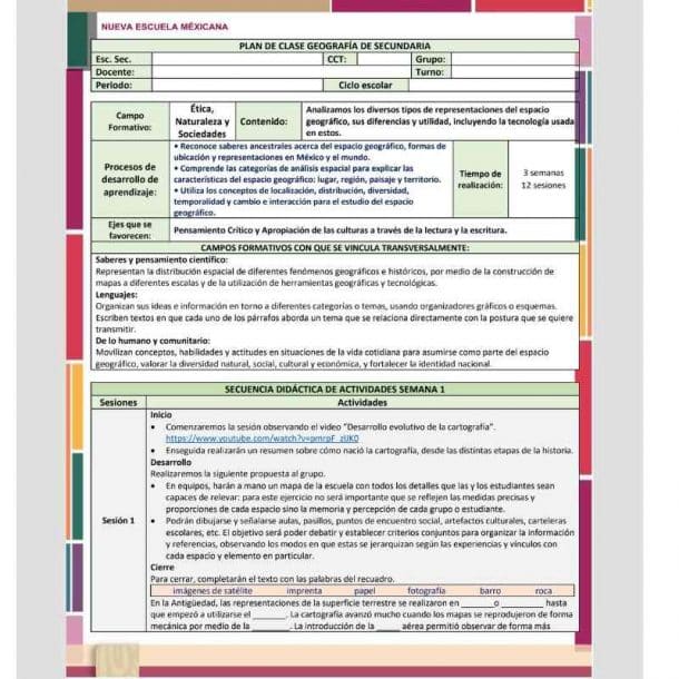 Planeación Nueva Escuela Mexicana Secundaria Geografía ciclo 2025-2026 - Imagen 6